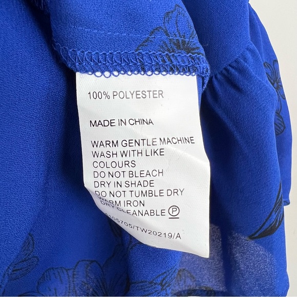 Tokito Women’s Top Blouse Blue Black Floral ‘Parisian Blooms’ Size 10 - NWT New - Picture 6 of 8